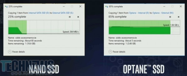 Intel Shows Optane SSD writing at 2GB per second 2