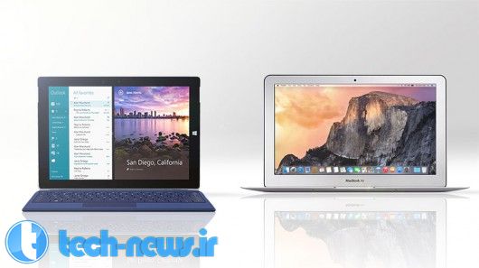مقایسه‌ی تصویری MacBook Air 2015 و Microsoft Surface 3