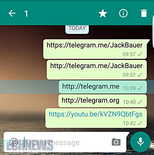 واتس‌اپ لینک‌های ارجاع به اپلکیشن تلگرام را مسدود کرد