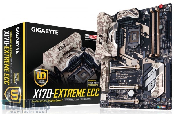 گیگابایت مادربورد قدرتمند X170-Extreme ECC را با پشتیبانی از پردازنده Xeon E3-1200 V5 معرفی کرد