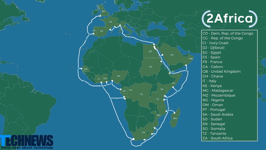 آغاز پروژه بزرگ فیسبوک برای افزایش ظرفیت اینترنت آفریقا و خاورمیانه