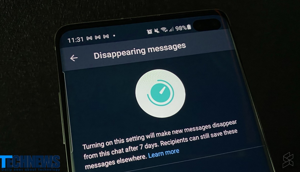 کاربران واتساپ می توانند پیام های ناپدید شونده ارسال کنند