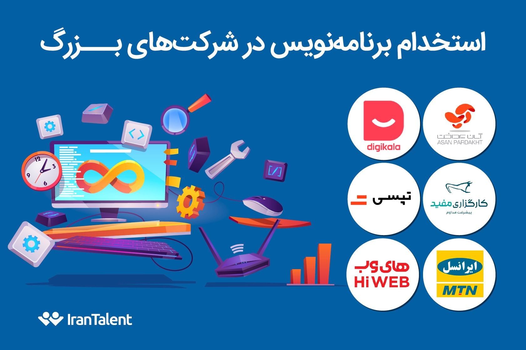 آخرین فرصت های استخدام برنامه نویس در شرکت های بزرگ در ایران تلنت