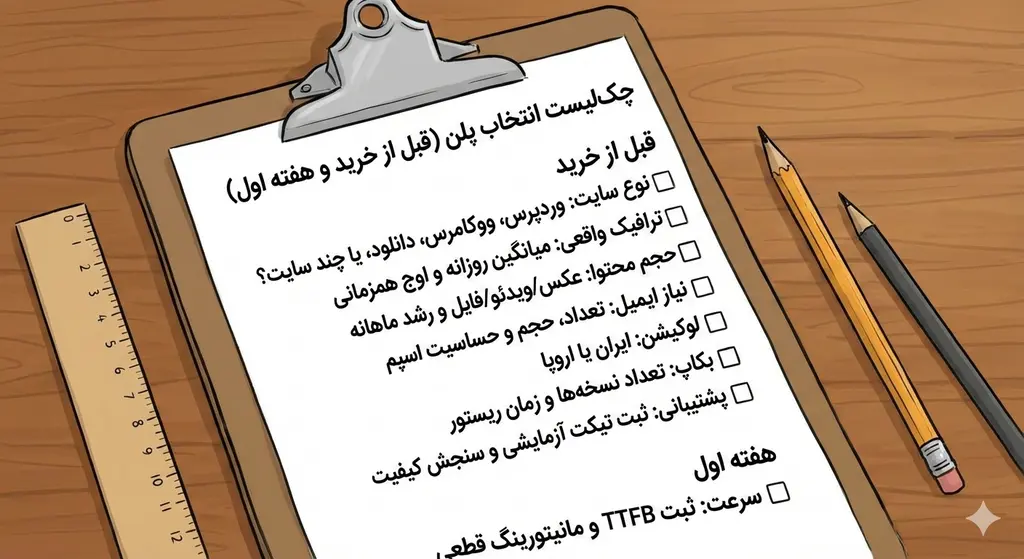 چک لیست انتخاب پلن نت افراز