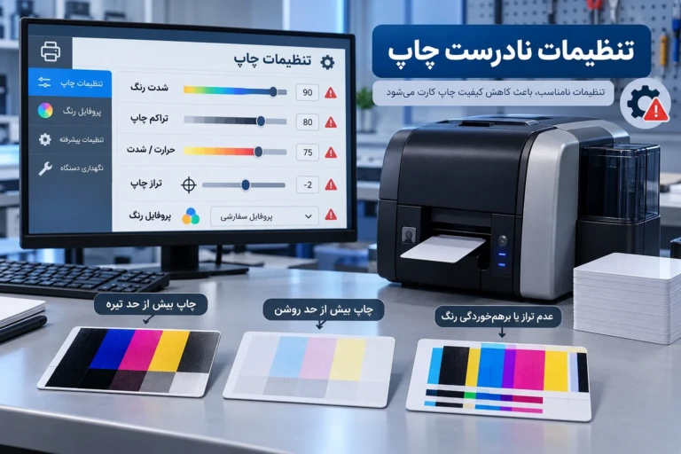 تنظیمات نادرست چاپ برای پرینت کارت